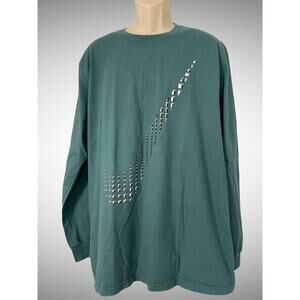 Nike Long‎ Sleeve Regular Fit T-shirt, 100% Cotton, XXL, Large Swoosh Logo